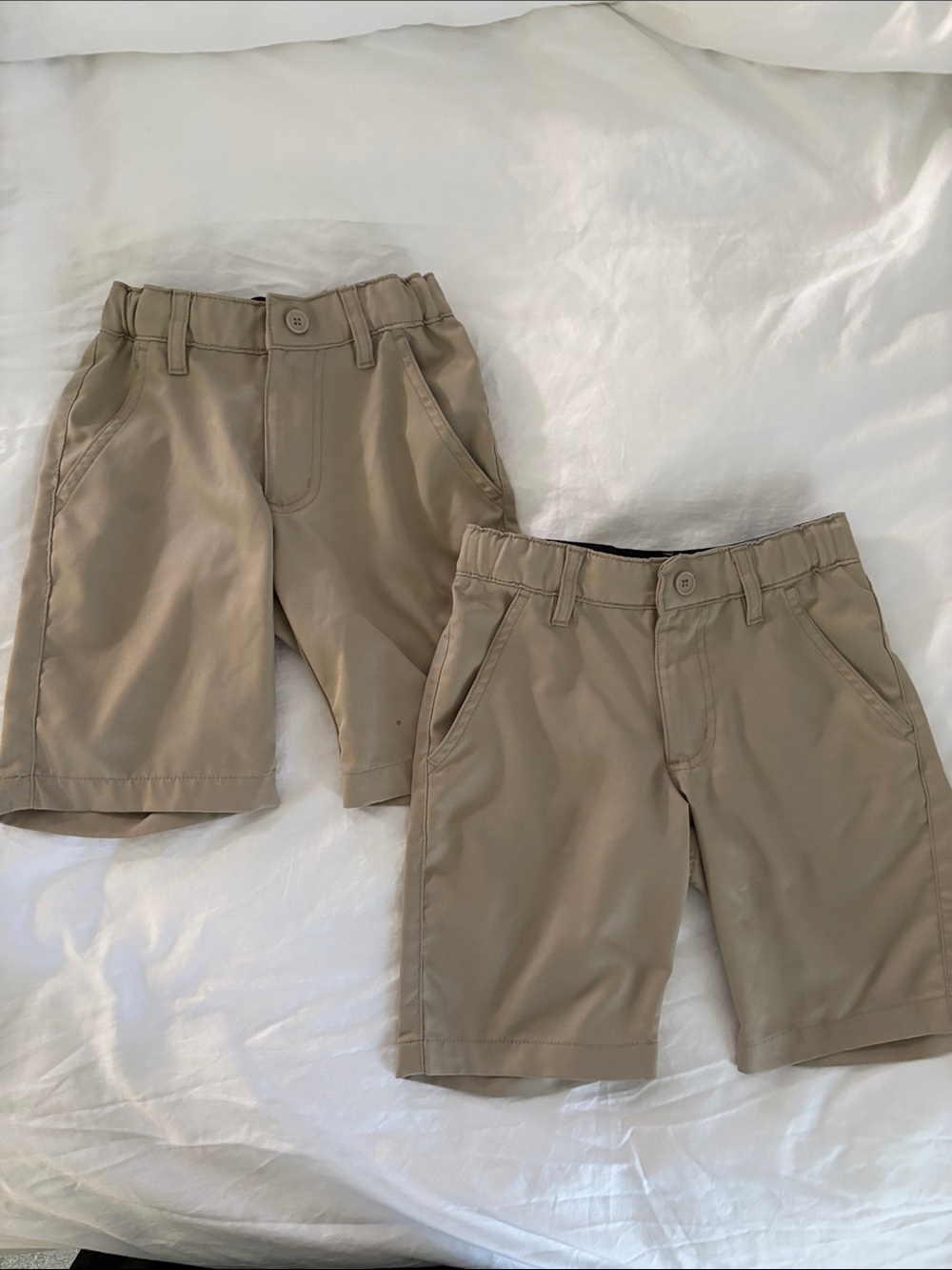 Bundle- 2 Pairs French Toast Performance Khaki Kids Shorts Size 8